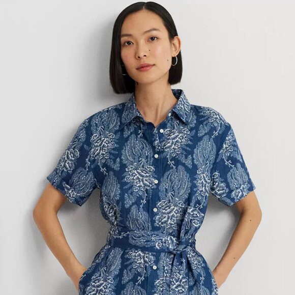 Lauren Ralph Lauren Floral Belted Shirt Dress (2P) - Picture 4 of 15